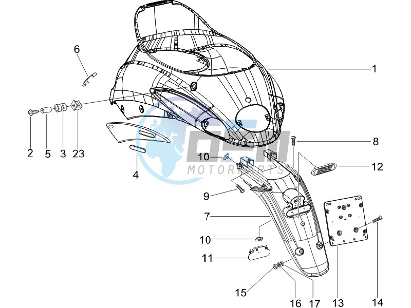 Rear cover - Splash guard