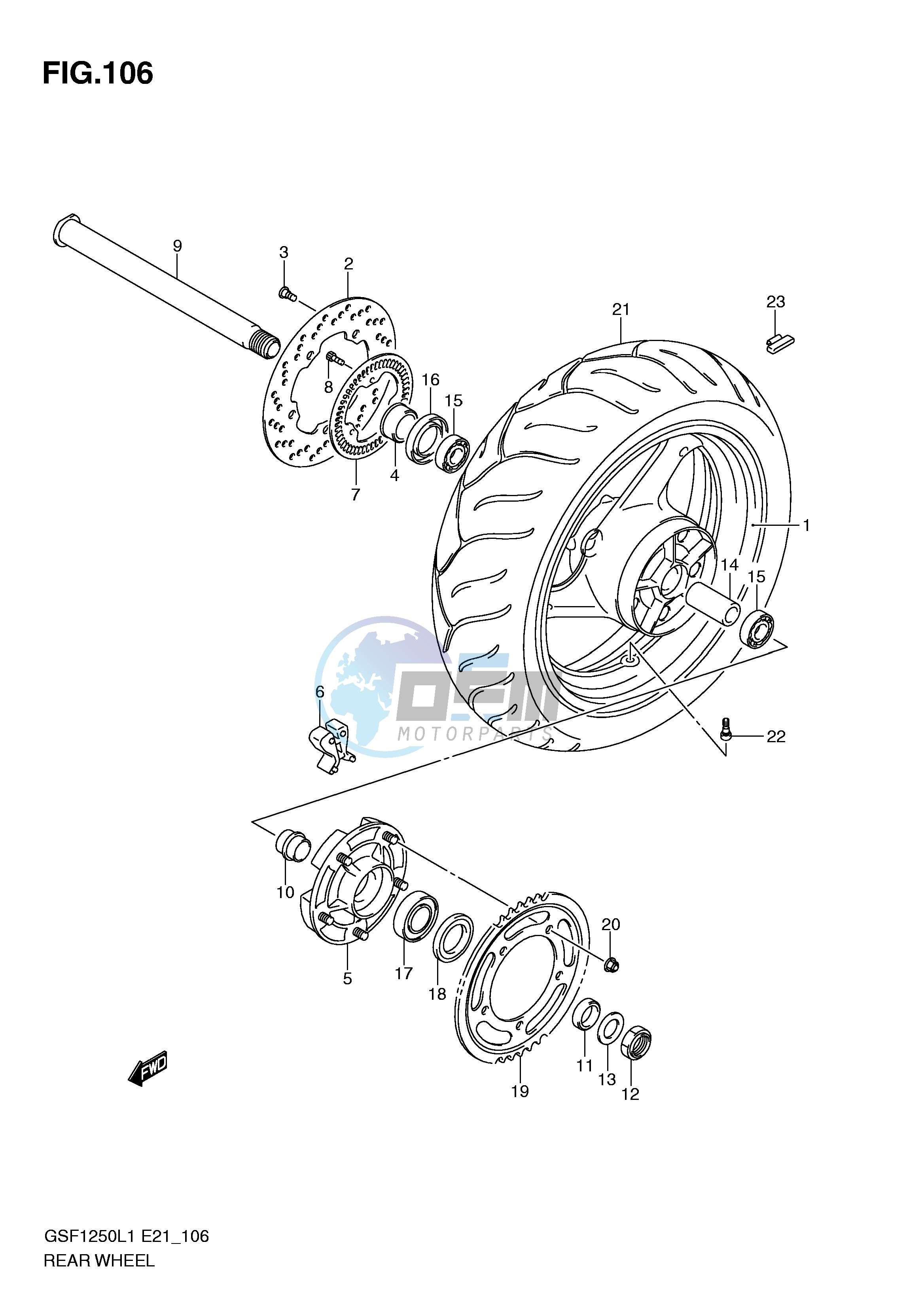 REAR WHEEL (GSF1250AL1 E24)