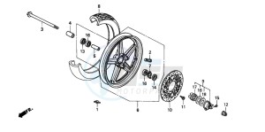 CB250 drawing FRONT WHEEL