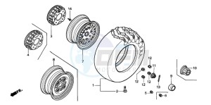 TRX350 FOURTRAX drawing FRONT WHEEL