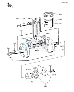 KE 100 B [KE100] (B9-F10) [KE100] drawing CRANKSHAFT_PISTON