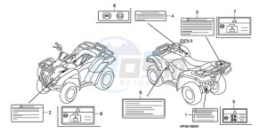 TRX420FMA Europe Direct - (ED / 4WD) drawing CAUTION LABEL