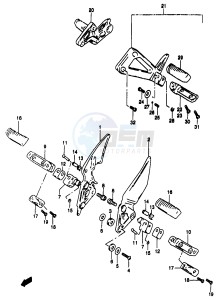 GSF1200A (E18) drawing FOOTREST (MODEL Y)