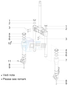 BEVERLY 300 IE ABS E4 (APAC) drawing Fork's components (Kayaba)