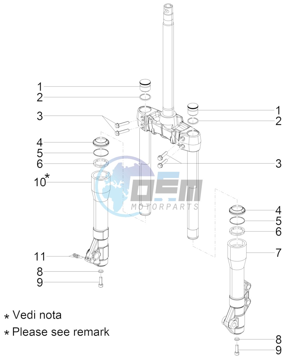 Fork's components (Kayaba)