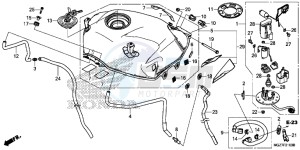 CB500XAF CB500X UK - (E) drawing FUEL TANK/ FUEL PUMP