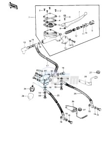 KZ 1000 B [KZ1000 LTD] (B3-B4) [KZ1000 LTD] drawing FRONT MASTER CYLINDER -- 79-80 B3_B4- -