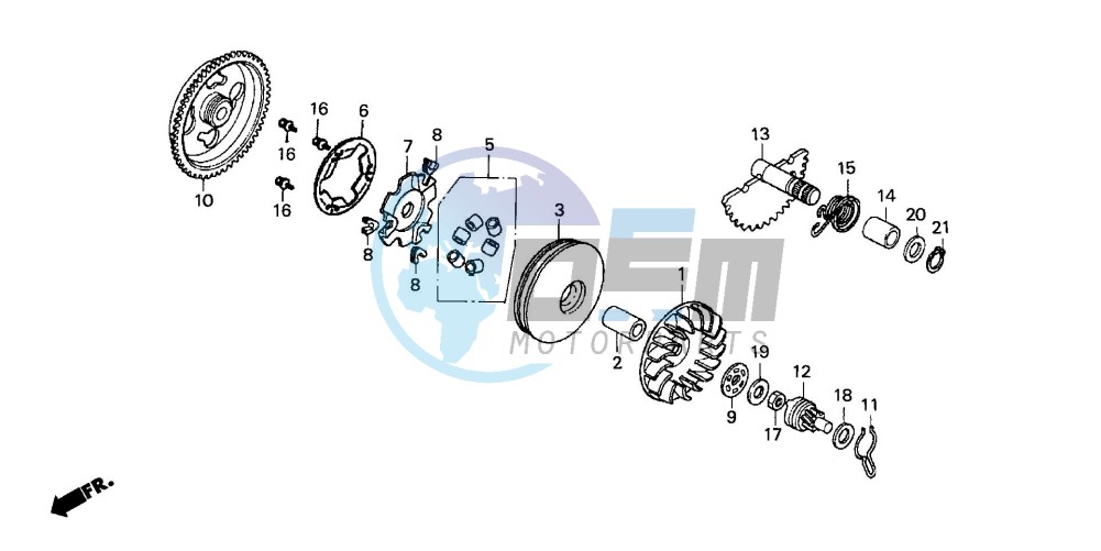 DRIVE FACE/ KICK STARTER SPINDLE