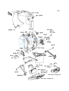 NINJA_ZX-10R_ABS ZX1000KDF FR XX (EU ME A(FRICA) drawing Frame Fittings