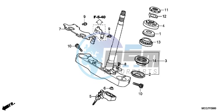 STEERING STEM (VT750C2B/CS/C/CA)