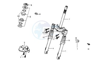 JET BASIX 50 drawing FRONT FORK/ STEERING HEAD BEARING