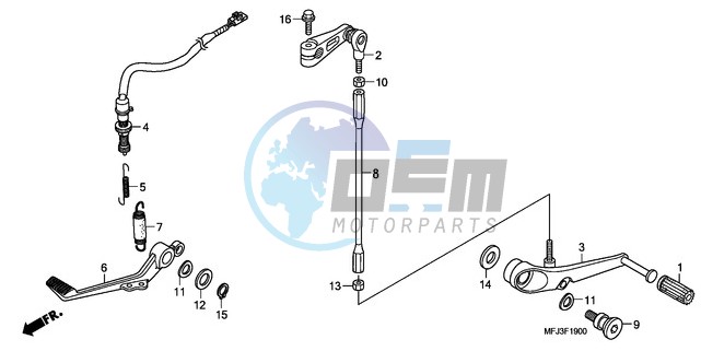 BRAKE PEDAL/CHANGE PEDAL