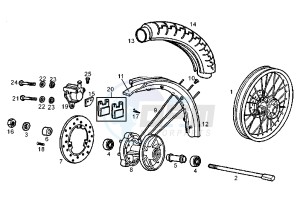 SENDA SM X-TREM - 50 cc drawing FRONT WHEEL