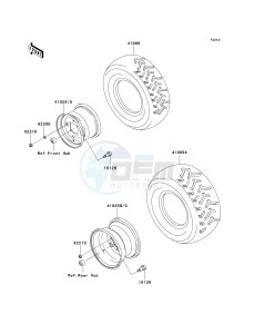 KVF 700 A [PRAIRIE 700 4X4] (A1-A2) [PRAIRIE 700 4X4] drawing WHEELS_TIRES