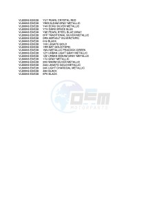 VL800 (E3-E28) VOLUSIA drawing * COLOR CHART *