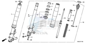 VFR1200FF VFR1200F UK - (E) drawing FRONT FORK