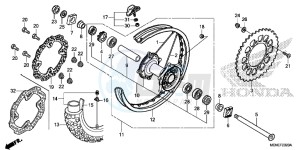 CRF450RF CRF450R Europe Direct - (ED) drawing REAR WHEEL