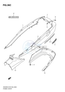 AN400 (E3-E28) Burgman drawing FRAME COVER (AN400SK5 SK6)