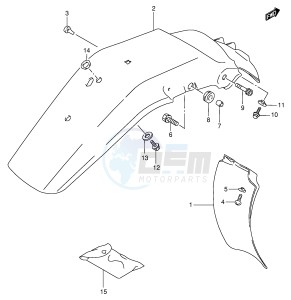 DR350 (E1) drawing REAR FENDER