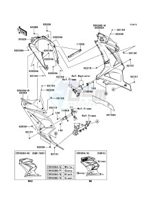 NINJA 250R EX250KCF GB XX (EU ME A(FRICA) drawing Cowling Lowers