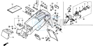 CBR600F4 drawing REAR FENDER (1)