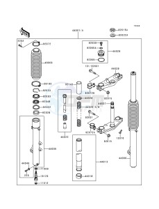 KDX 200 E [KDX200] (E4-E6)) [KDX200] drawing FRONT FORK -- KDX200-E4- -