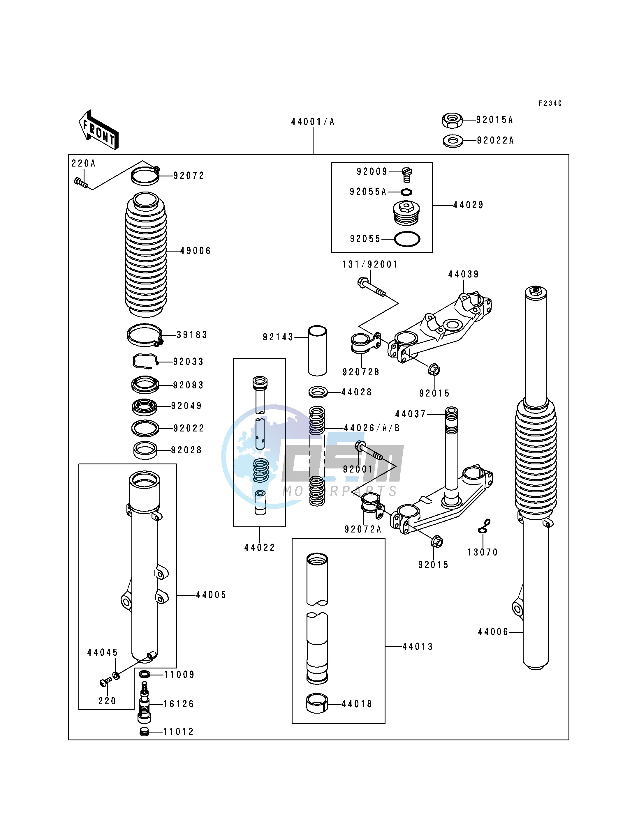 FRONT FORK -- KDX200-E4- -