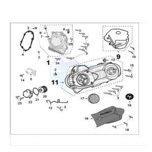 CITYSTAR 125 LC drawing CRANKCASE COVER