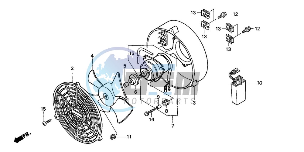 COOLING FAN KIT (TRX350TM-A,2A)