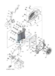 MW125A TRICITY 125 (2CMP 2CMR) drawing RADIATOR & HOSE