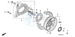 SH300AR9 F / ABS CMF SPC drawing REAR WHEEL/SWINGARM