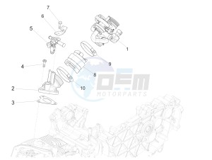 150 Sprint 4T 3V ie (NAFTA) drawing Throttle body - Injector - Union pipe