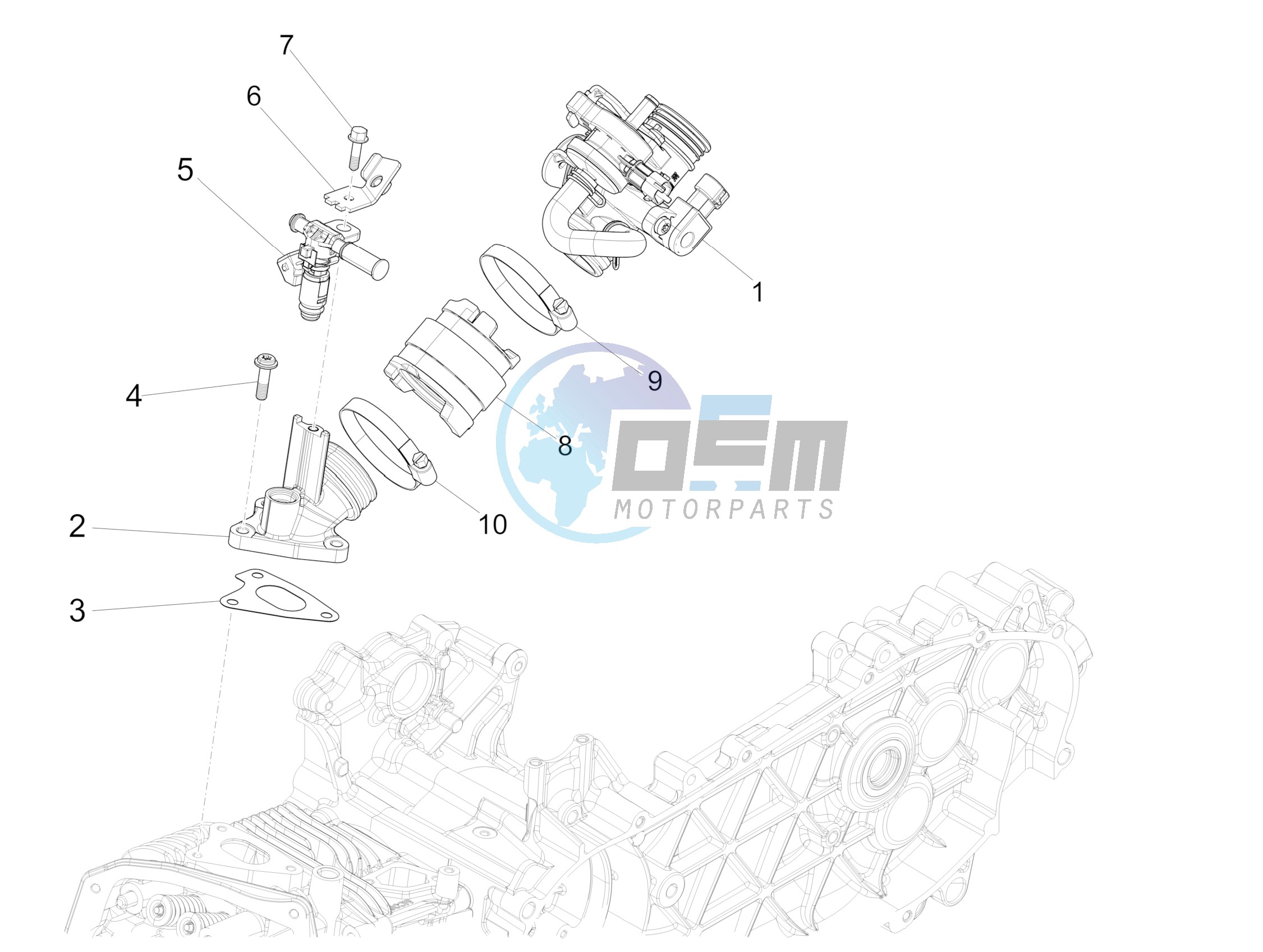 Throttle body - Injector - Union pipe