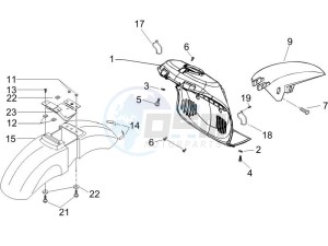 Beverly 500 2005-2006 drawing Wheel housing - Mudguard