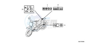 CRF50FD CRF50F Europe Direct - (ED) drawing CAUTION LABEL