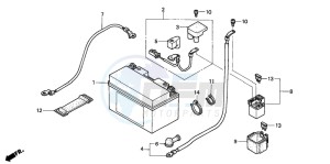 CBR900RE drawing BATTERY (CBR900RR2,3)