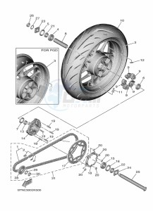 MT-09 MTN890 (B7NC) drawing REAR WHEEL