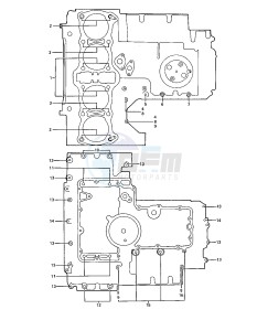 Z1 A [Z1-Z1A] 900 drawing CRANKCASE BOLT & STUD PATTERN