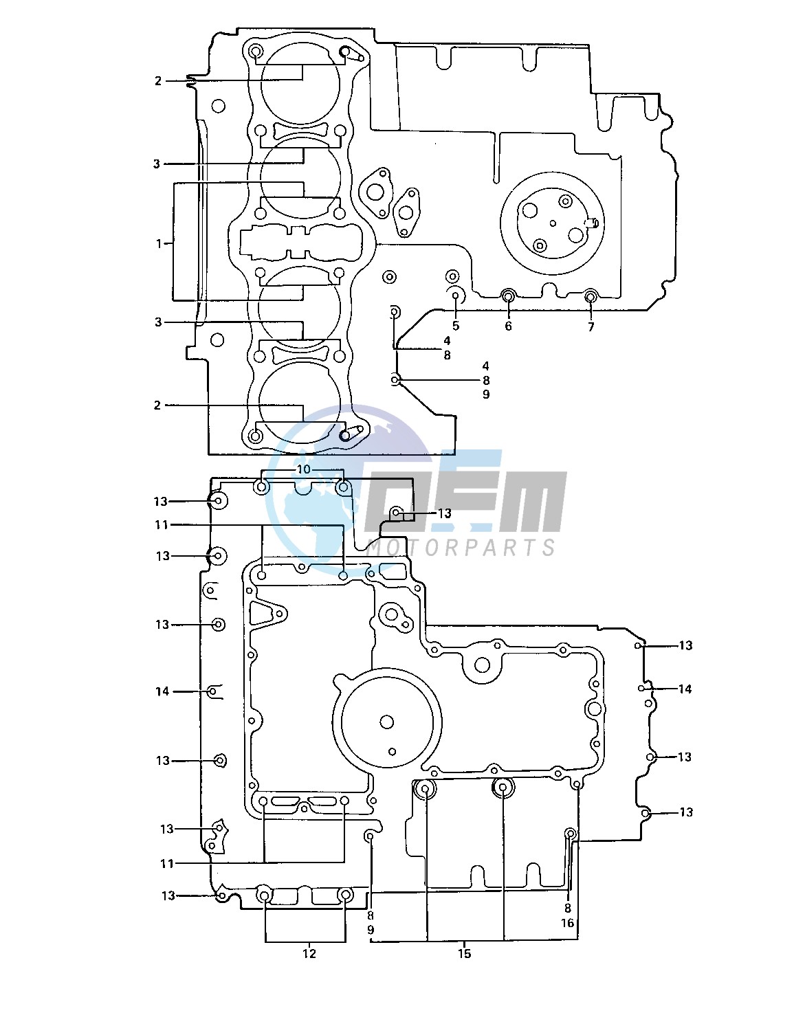 CRANKCASE BOLT & STUD PATTERN