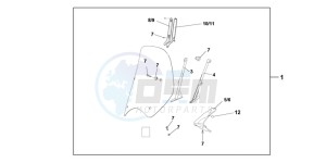 SH125C drawing TUV WINDSHIELD SH125 150