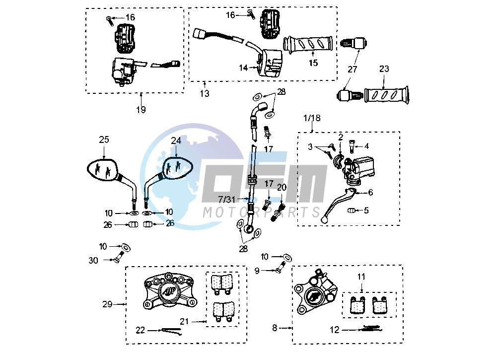 BRAKE CYLINDER-CALIPER ELYSEO 125-150 TM