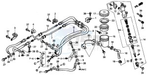 ST1100 drawing REAR BRAKE MASTER CYLINDER (ST1100AT/AV/AW)