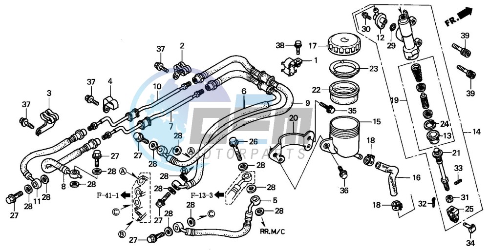 REAR BRAKE MASTER CYLINDER (ST1100AT/AV/AW)