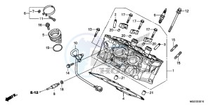 VFR1200FF VFR1200F UK - (E) drawing CYLINDER HEAD (REAR)