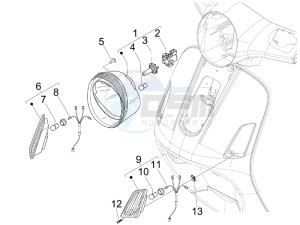 GTS 300 ie (EMEA, APAC) drawing Front headlamps - Turn signal lamps