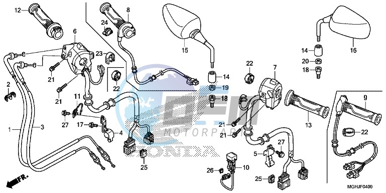 SWITCH/CABLE/MIRROR (VFR1200X/XA/XL)