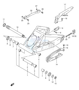 GSX1300R (E2) Hayabusa drawing REAR SWINGINGARM (MODEL X Y K1 K2)