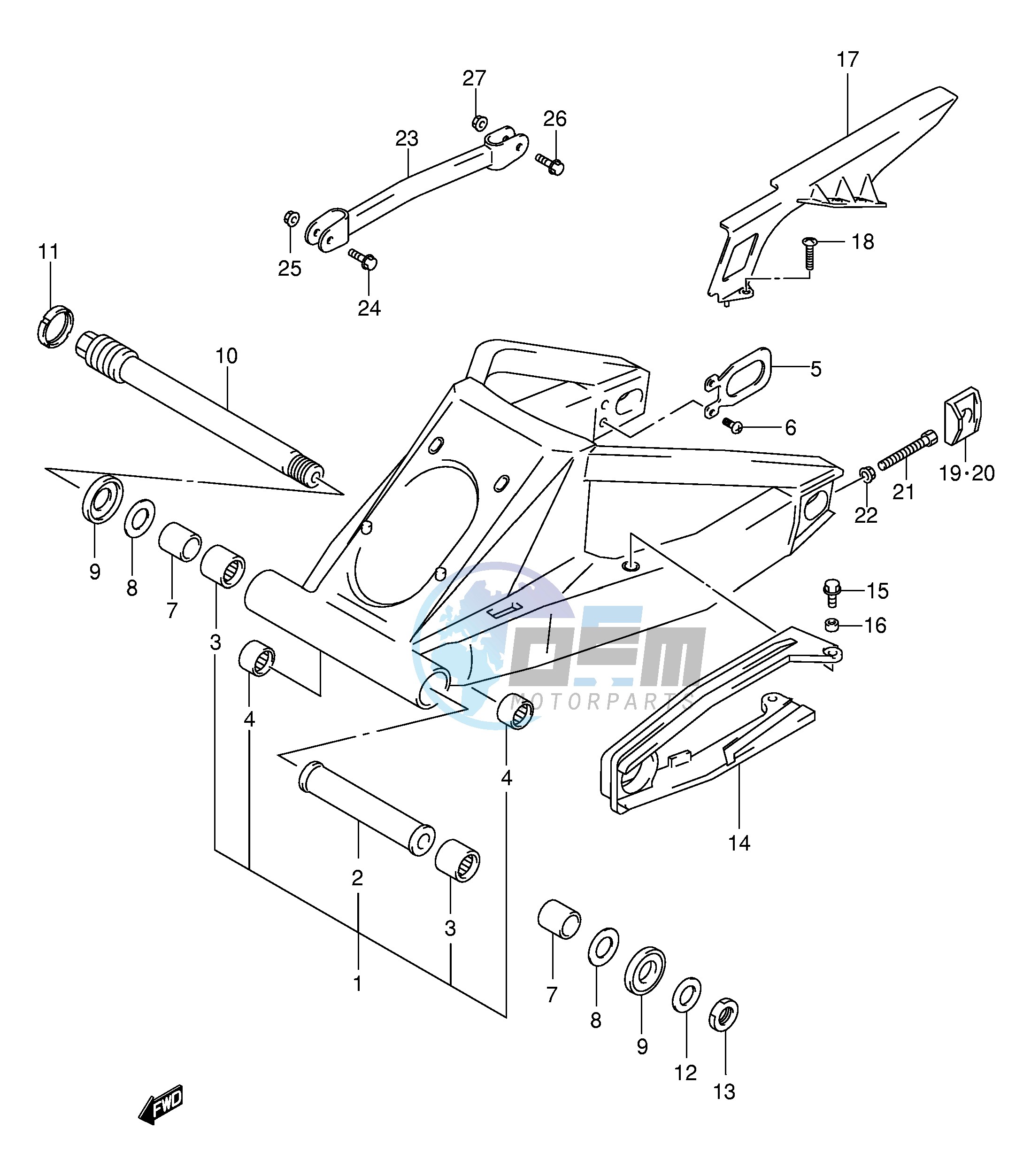 REAR SWINGINGARM (MODEL X Y K1 K2)