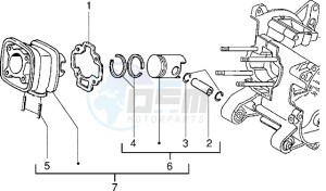 NRG 50 Extreme ZAPC220-210 drawing Cylinder-piston-wrist pin assy (Vehicle with rear hub brake)