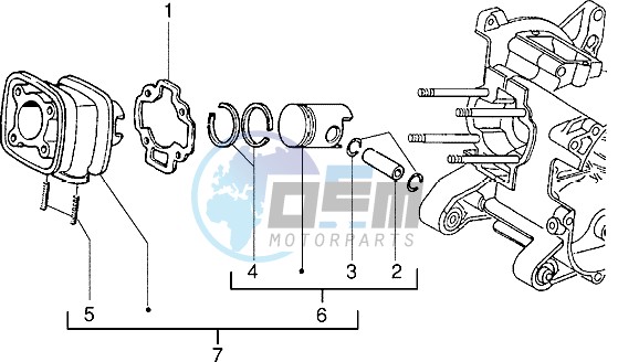 Cylinder-piston-wrist pin assy (Vehicle with rear hub brake)